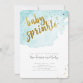 水彩ベビー振りかけ – アクア 招待状 (正面)