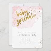 水彩ベビー散布 – ピンク 招待状 (正面)