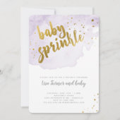 水彩ベビー散布 – ラベンダー 招待状 (正面)