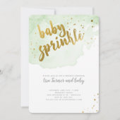 水彩ベビー散布 – 緑 招待状 (正面)