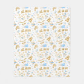 水彩ベビー玩具レトロロッキングホーステディトップ フリースブランケット (正面)