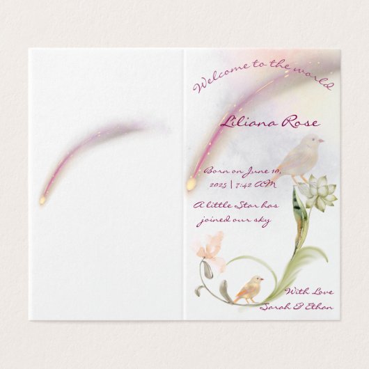 水彩ベビー誕生発表カード (外部フラット)