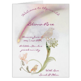 水彩ベビー誕生発表カード