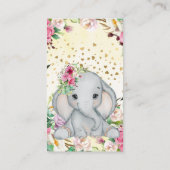 水彩ベビー象の花の本ベビー エンクロージャーカード (裏面)
