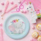 水彩ベビー象 ペーパープレート (パーティー)