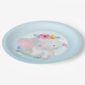 水彩ベビー象 ペーパープレート (アングル)