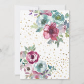 水彩ベビー開花ベビーシャワー 招待状 (裏面)