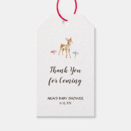 水彩ベビー鹿オンホワイトベビーシャワー ギフトタグ