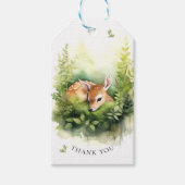 水彩ベビー鹿ベビーシャワー ギフトタグ (正面)