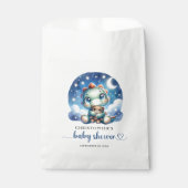 水彩ベビーdinoとテディベア赤ちゃんシャワー フェイバーバッグ (正面)