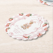 水彩ベリエレガントースイートガールストロベリービ ペーパーコースター (アングル)