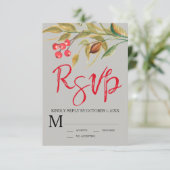 水彩ベリーとブランチRSVP応答カード 出欠カード (スタンド正面)