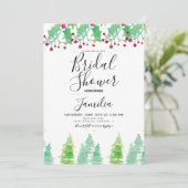 水彩ベリーと木の絵を描ブライダルシャワー 招待状 (スタンド正面)