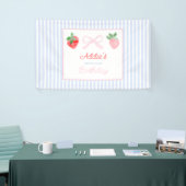 水彩ベリーの最初の誕生日イチゴ 横断幕 (トレードショー)