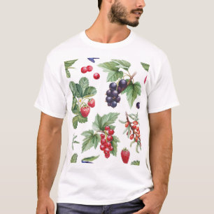 水彩ベリーイラストレーションシームレスパターン Tシャツ