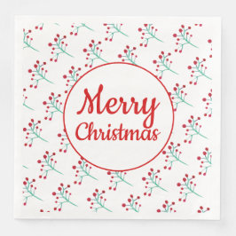 水彩ベリークリスマスナプキン