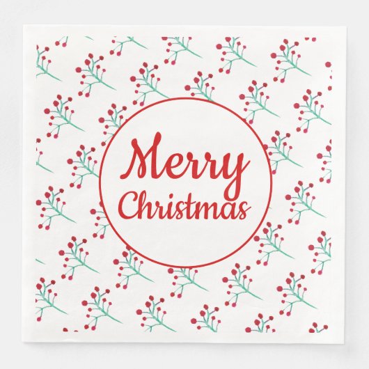 水彩ベリークリスマスナプキン (正面)