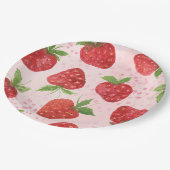 水彩ベリースイートストロベリーシャワー ペーパープレート (アングル)