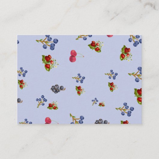 水彩ベリースイートブルーベリーベビーシャワー エンクロージャーカード (裏面)