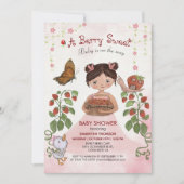 水彩ベリースイートベビーガールベビーシャワー 招待状 (正面)