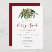 水彩ベリースイートベビーシャワー 招待状 (正面/裏面)