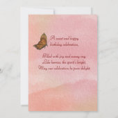 水彩'ベリースウィート'ガールファースト誕生日 招待状 (裏面)