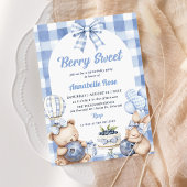 水彩ベリースウィート1st誕生日パーティー写真 招待状