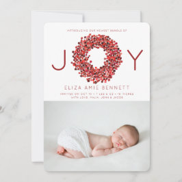 水彩ベリーズホリデー誕生のお知らせ 招待状