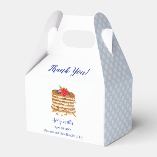 水彩ベリーパンケーキブルージンガム赤ちゃんシャワー フェイバーボックス (正面サイド)