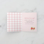 水彩ベリーファーストストロベリー誕生日 招待状 (内部)