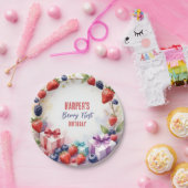 水彩ベリーファースト誕生日イチゴパーティー- ペーパープレート (パーティー)