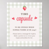 水彩ベリーファースト誕生日タイムカプセル ポスター (正面)