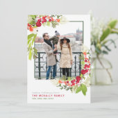 水彩ベリーフレームクリトマスフォトカード (スタンド正面)