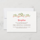 水彩ベリーブランチ結婚式レセプションカード 招待状 (正面)