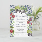 水彩ベリーブルーベリーボーイベビーシャワー シーズンカード (スタンド正面)