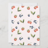 水彩ベリーベリーファースト・ガール1st誕生日 招待状 (裏面)