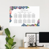 水彩ベリー結婚のシーティングチャート ポスター (ホームオフィス)
