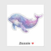 水彩ベルーガクジラ シール (シート)