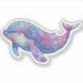 水彩ベルーガクジラ シール (正面)