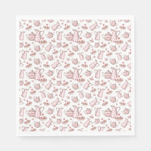 水彩ベーカリーデザート紙 スタンダードランチョンナプキン (正面)