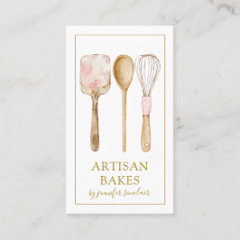 水彩ベーカリーベーカー菓子料理道具 名刺