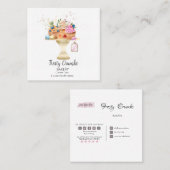 水彩ベーカリーペストリースイーツカップケーキ スクエア名刺 (正面/裏面)