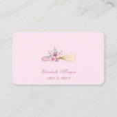 水彩ベーカリーペストリーハンドツールウィスクフラワー 名刺 (正面)