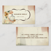 水彩ベーカリーペストリーハンドツールヒマワリ 名刺 (正面/裏面)