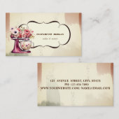 水彩ベーカリーペストリーフローラレッドレトロミキサー 名刺 (正面/裏面)