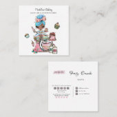 水彩ベーカリーミキサーペストリースイーツケーキ スクエア名刺 (正面/裏面)