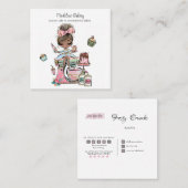 水彩ベーカリーミキサーペストリースイーツケーキ スクエア名刺 (正面/裏面)