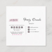 水彩ベーカリーミキサーペストリースイーツケーキ スクエア名刺 (裏面)