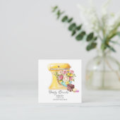 水彩ベーカリーミキサーペストリースイーツケーキ スクエア名刺 (スタンド正面)