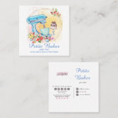 水彩ベーカリーミキサーペストリースイーツケーキ スクエア名刺 (正面/裏面)